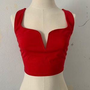 Red crop top
